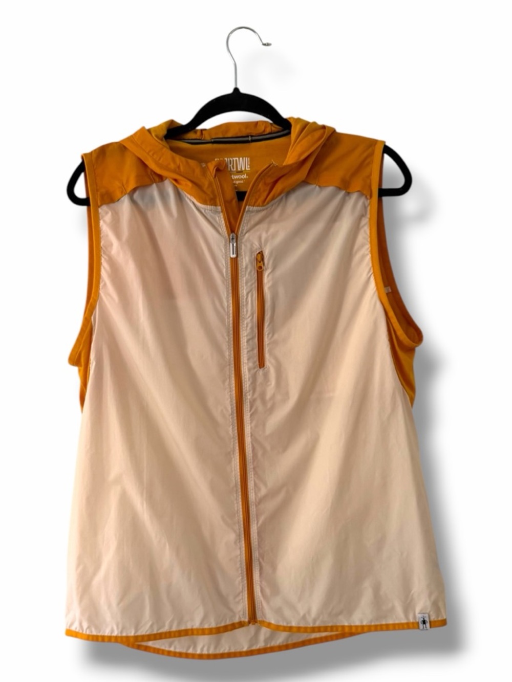 Smartwool Mustard & Cream Merino Sport Lightweight Vest Hiking Gorpcore Large